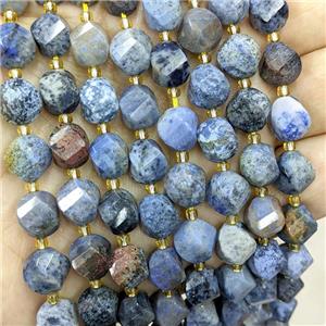 Natural Sunset Dumortierite Twist Beads S-Shape Faceted Blue, approx 9-10mm