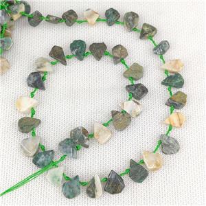 Natural Green Azurite Teardrop Beads Topdrilled, approx 9-14mm