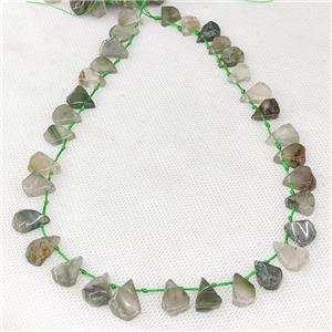 Green Rutilated Quartz Beads Teardrop Topdrilled, approx 10-16mm