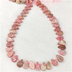 Natural Pink Rhodonite Beads Teardrop Topdrilled, approx 10-16mm