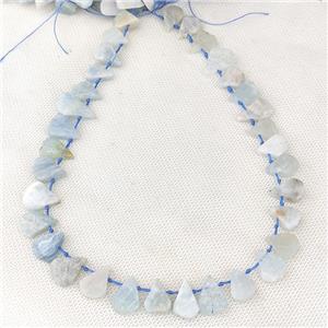 Natural Blue Aquamarine Beads Topdrilled Teardrop, approx 10-16mm
