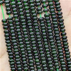 Green Sandstone Rondelle Beads Smooth, approx 4mm
