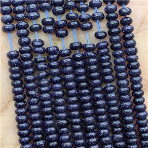 Blue Sandstone Rondelle Beads Smooth, approx 4mm