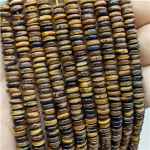 Natural Tiger Eye Stone Heishi Spacer Beads, approx 6mm