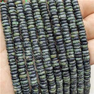 Natural Kambaba Jasper Heishi Beads Green, approx 6mm