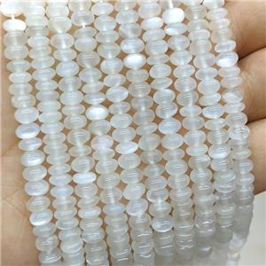 Natural GrayWhite Moonstone Rondelle Beads Smooth, approx 6mm