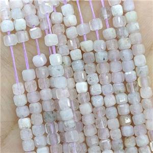 Natural Kunzite Beads Faceted Cube, approx 3mm