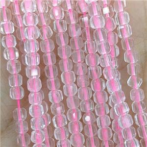 Natural Rose Quartz Beads Faceted Cube, approx 2.5mm