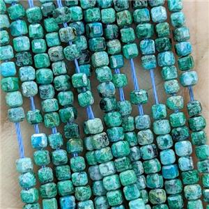 Natural Turquoise Beads Green Faceted Cube, approx 2.5mm