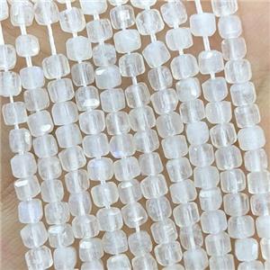 Natural White Moonstone Beads Faceted Cube, approx 3mm