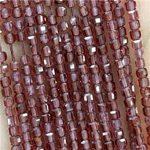 Natural Garnet Beads Faceted Cube, approx 2mm