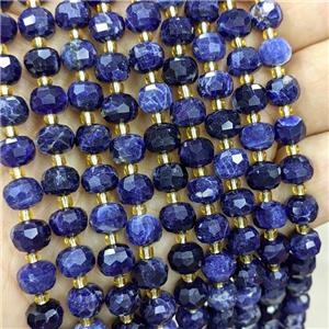 Natural Blue Sodalite Beads Faceted Rondelle A-Grade, approx 6-8mm