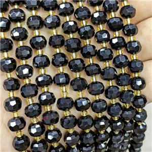 Black Onyx Agate Beads Faceted Rondelle, approx 6-8mm