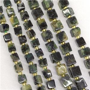 Natural Green Emerald Beads Cube, approx 5-6mm