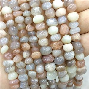 Natural Moonstone Chips Beads Freeform Multicolor, approx 9-11mm
