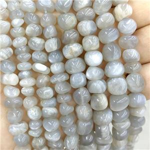 Natural Gray Moonstone Chips Beads Freeform, approx 6-9mm