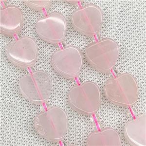 Natural Pink Rose Quartz Heart Beads, approx 16mm