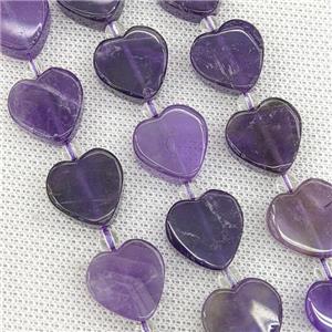 Natural Amethyst Heart Beads Purple, approx 16mm