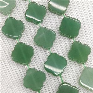 Natural Green Aventurine Clover Beads, approx 18mm
