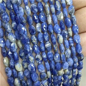 Natural Blue Sodalite Beads Faceted Oval, approx 6-8mm
