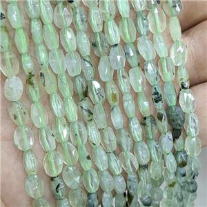Natural Green Prehnite Beads Faceted Oval, approx 6-8mm