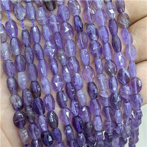 Natural Purple Amethyst Beads Faceted Oval, approx 6-8mm