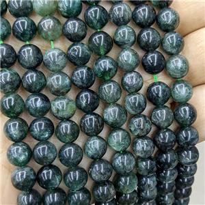 Natural Green Rutilated Quartz Beads Smooth Round, approx 6mm dia
