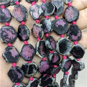 Natural Ruby Beads Slice Freeform C-Grade, approx 10-14mm