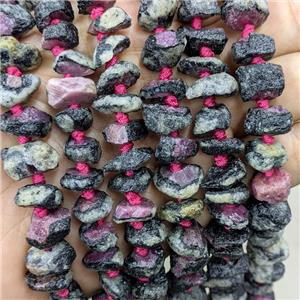 Natural Ruby Nugget Chips Beads Rough Freeform C-Grade, approx 10-14mm
