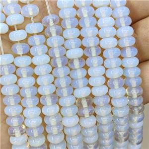 White Opalite Rondelle Beads Smooth, approx 8mm
