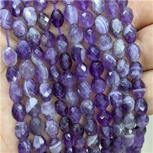 Natural Dogteeth Amethyst Beads Purple Faceted Rice, approx 5-7mm