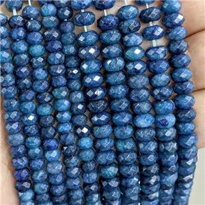 Natural Apatite Rondelle Beads Blue Dye Faceted, approx 5.5mm