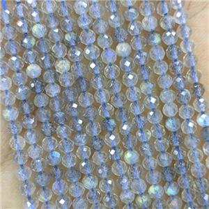 Natural Labradorite Beads Tiny Faceted Round A-Grade, approx 2mm