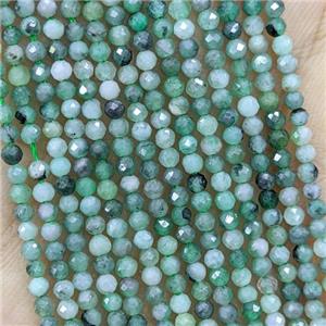 Natural Green Emerald Beads Faceted Round, approx 2mm