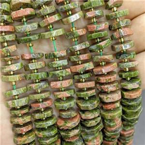 Natural Unakite Heishi Beads, approx 12-13mm