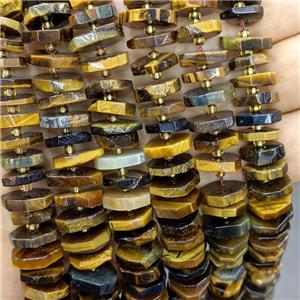 Natural Tiger Eye Stone Heishi Spacer Beads, approx 12-13mm