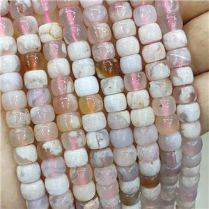 Natural Pink Sakura Agate Beads Cherry Rondelle, approx 8mm
