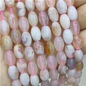Natural Pink Sakura Cherry Agate Rice Beads, approx 8-12mm
