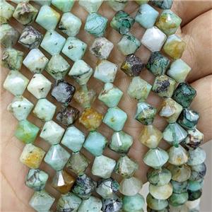 Natural Green Chrysocolla Bicone Beads B-Grade, approx 8mm