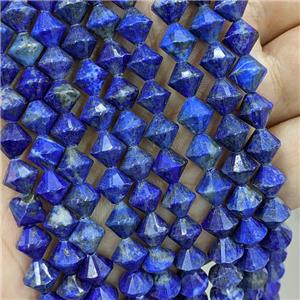 Natural Blue Lapis Lazuli Bicone Beads, approx 8mm