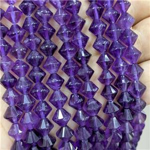 Natural Purple Amethyst Bicone Beads, approx 8mm