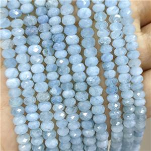 Natural Blue Aquamarine Beads Faceted Rondelle, approx 5.5mm