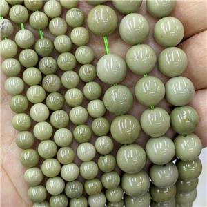 Natural Alashan Agate Beads Match Green Smooth Round, approx 6mm