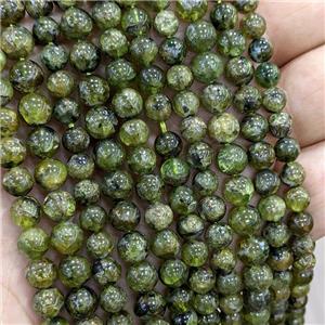 Natural Peridot Beads Green C-Grade Smooth Round, approx 6mm