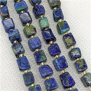 Natural Azurite Beads Blue Cube, approx 7mm