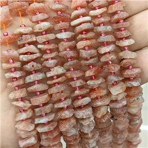 Natural Orange Sunstone Heishi Spacer Beads, approx 9-12mm