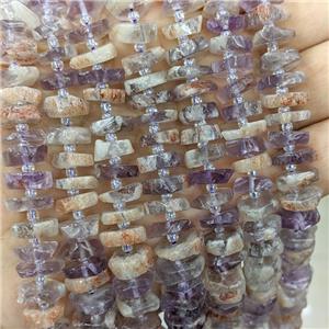 Natural Phantom Quartz Heishi Spacer Beads Cacoxenite Lt.purple, approx 9-12mm