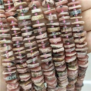 Natural Rhodochrosite Heishi Spacer Beads Pink, approx 9-12mm
