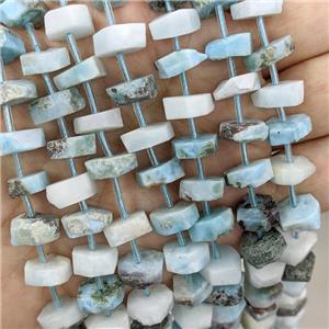 Natural Larimar Heshi Spacer Beads Blue, approx 9-12mm