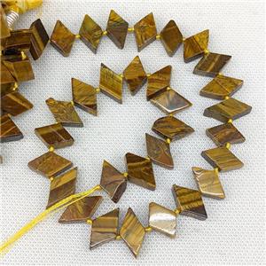 Natural Tiger Eye Stone Rhombus Beads, approx 10-18mm